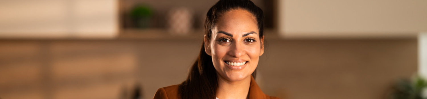 Woman Working At Home And Drinking Coffee
